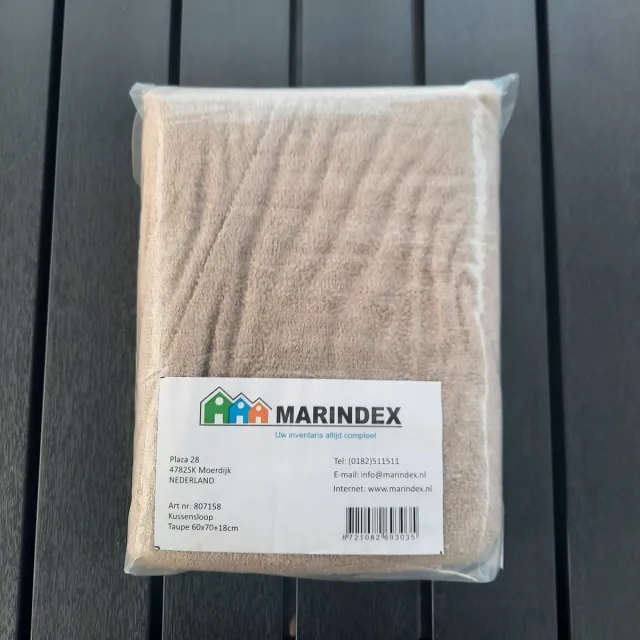 Marindex Kussensloop PU - Kussensloop - 60x70 - PU - Taupe - Rits