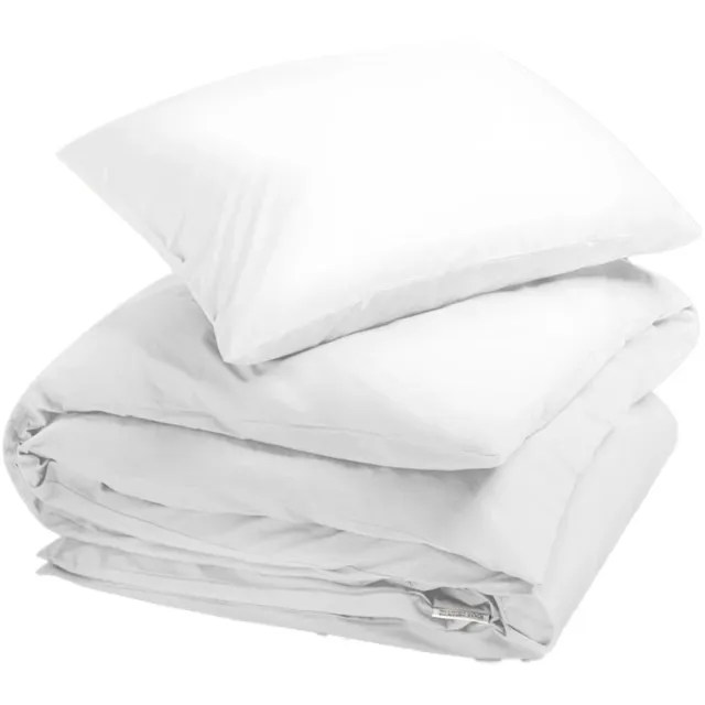 Yumeko dekbedovertrek percal katoen wit 140x200 + 1/60x70 - Bio, eco & fairtrade Pure White