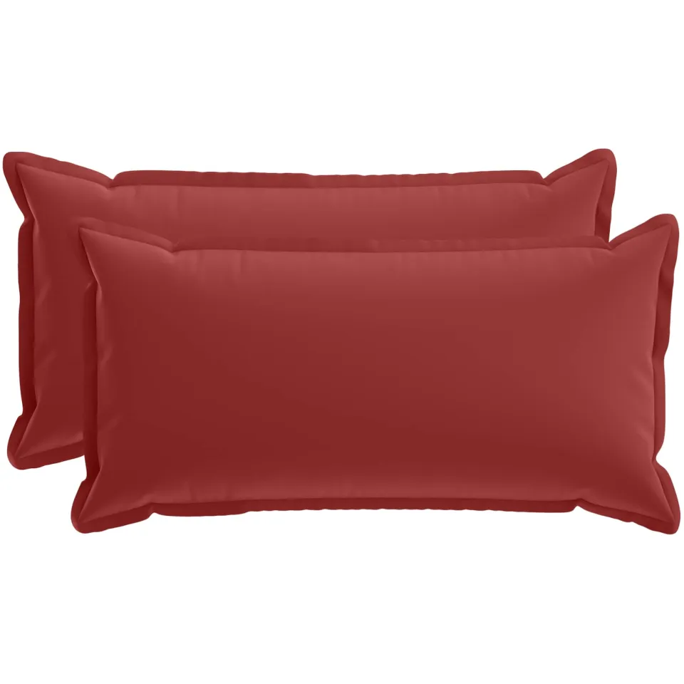 vidaXL Kussensloop 2 st HOUTEN Wijnrood 40 x 80 cm Polyester, foto 4