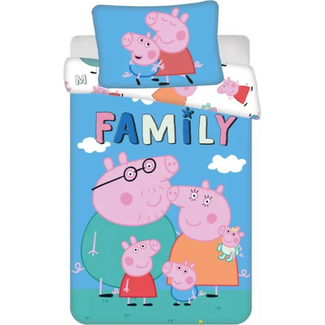 Peppa Pig dekbedovertrek Big Family 100 x 135 cm - 40 x 60 cm - katoen multi