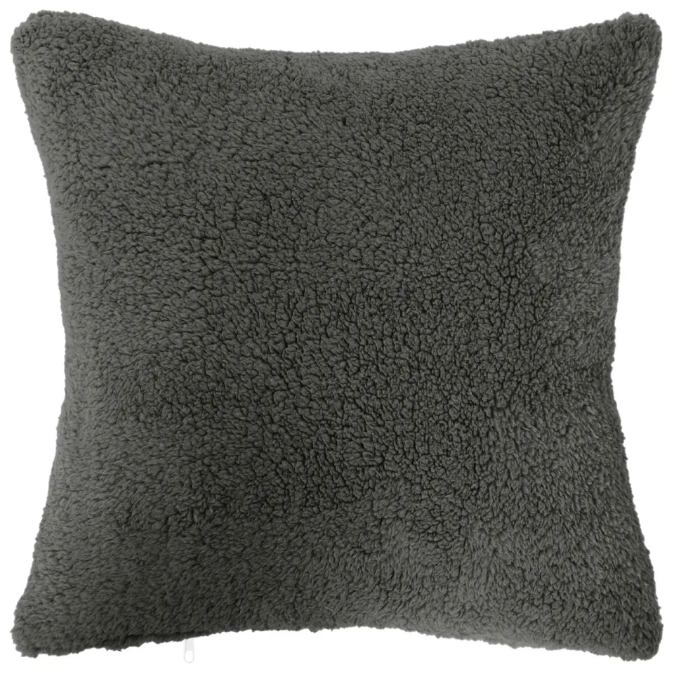 vidaXL Kussensloop 2 st HEERLEN Donkergrijs 30 x 30 cm Bouclé