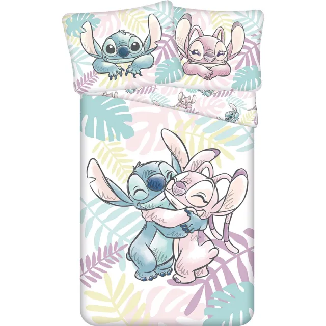 Lilo & Stitch Disney Lilo & Stitch Dekbedovertrek, Leaves - Eenpersoons - 140 x 200 cm / 70 x 90 cm - Katoen Meerkleurig