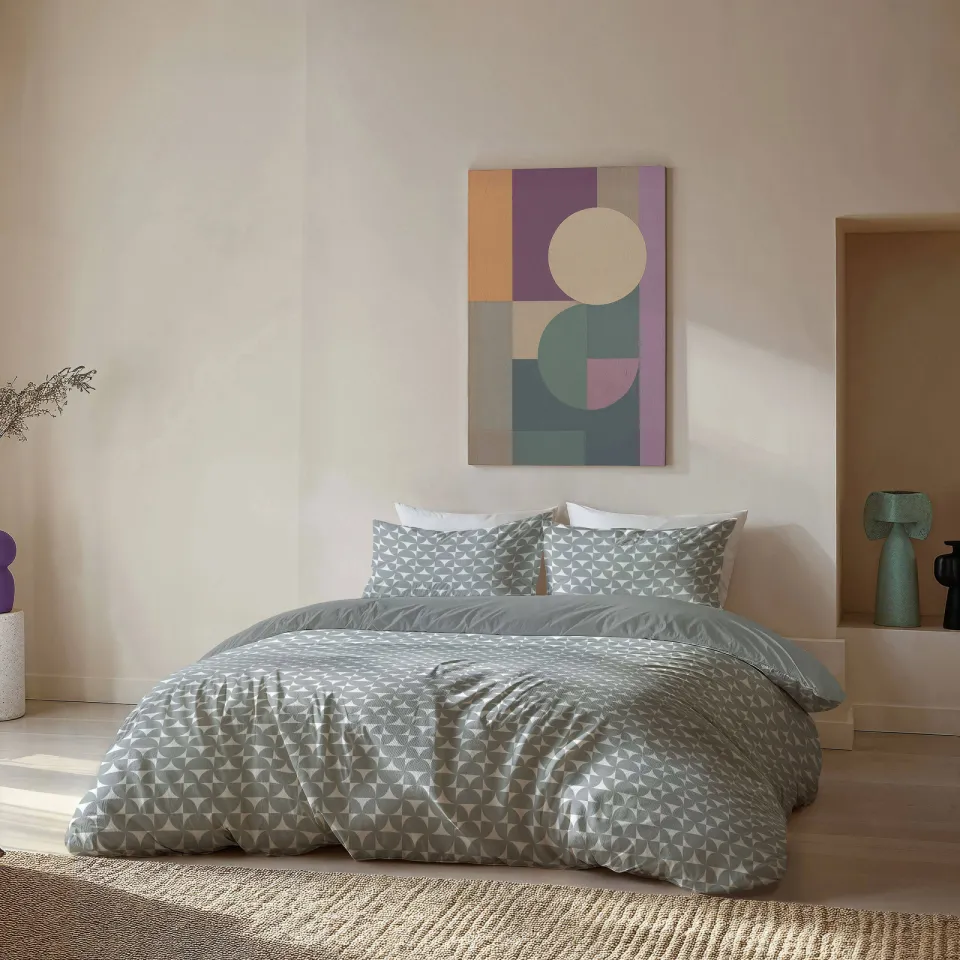 BYRKLUND polyester dekbedovertrek 2-persoons (200x220 cm) groen, foto 2