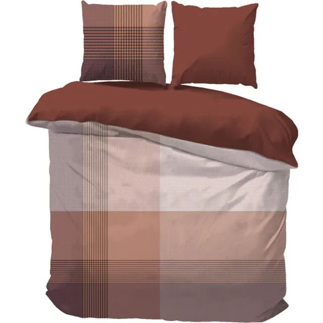 iSleep Dekbedovertrek Erik - Tweepersoons - 200x200/220 cm - Terra