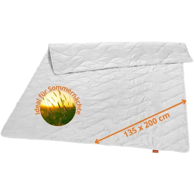 Famanu Zomerdekbed van 135x200 cm met 100% wilde zijde en 100% katoen overtrek, wasbaar op 40 graden Neutraal