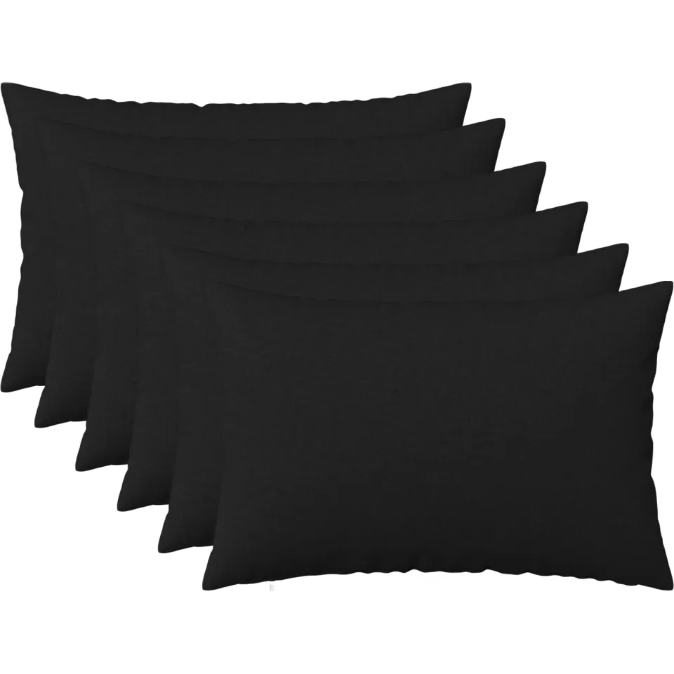 vidaXL Kussensloop 6 st HEERLEN Zwart 30 x 50 cm Stof, foto 3