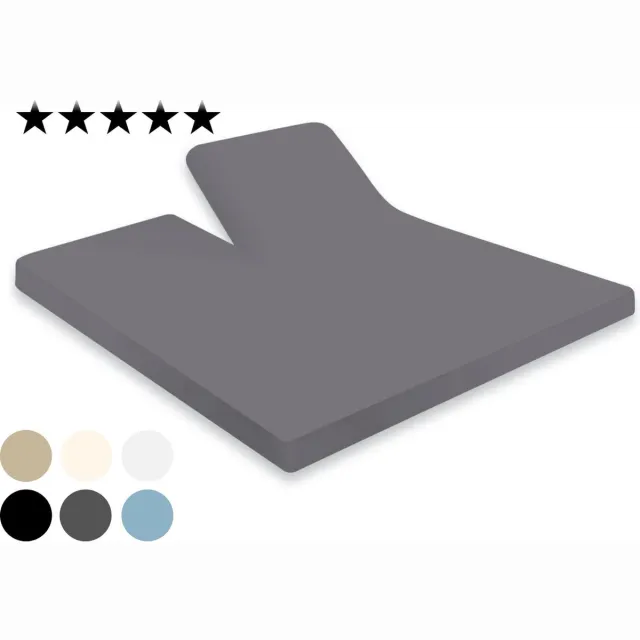 Droomtextiel Splittopper Hoeslaken Jersey Katoen Antraciet - 160x200cm - Single Split - Hoogwaardige Kwaliteit - 160 grm2