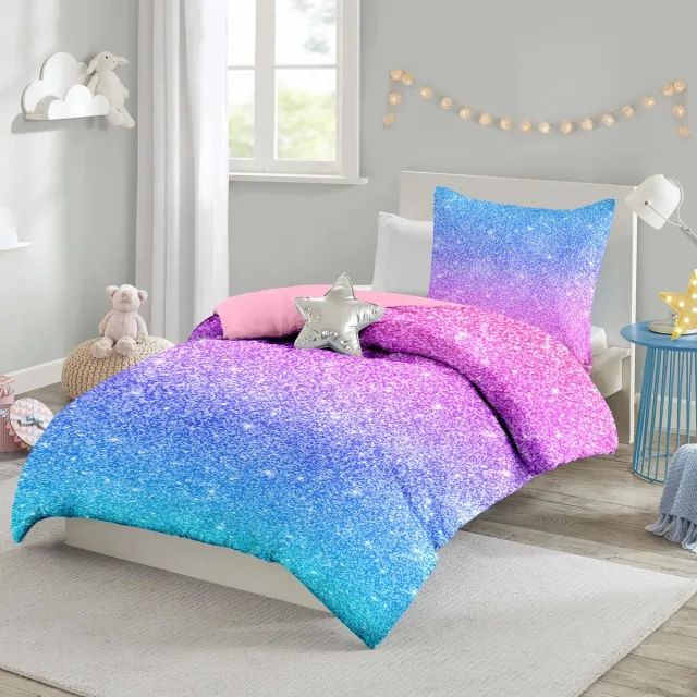Ibenzoa Ruime Kinderbeddengoedset: Sterren & Kosmos , Microvezel, 2-delig blauw