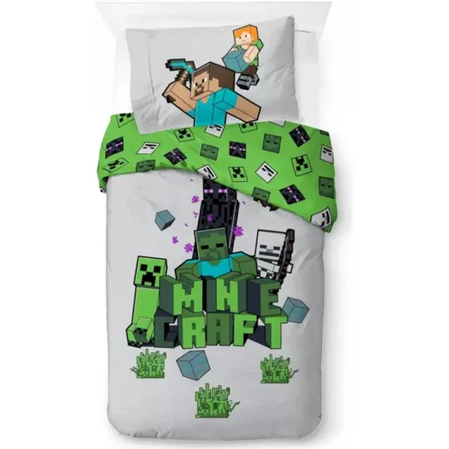 Minecraft Dekbedovertrek monsters - 140 x 200 cm - katoen Multicolor