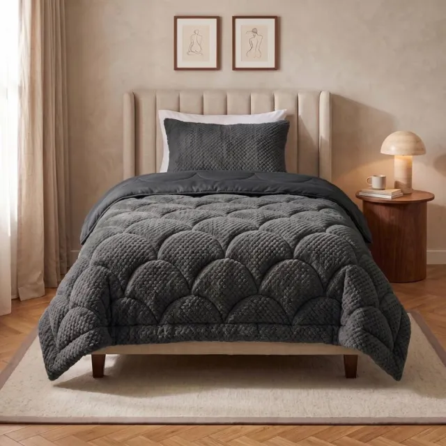 Zensation Lazy all-in-one dekbed Teddy fur - antraciet, foto 2
