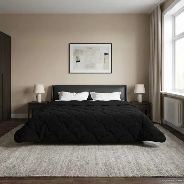 vidaXL Winter Dekbed 200 x 200 cm Winter Zwart Ademend