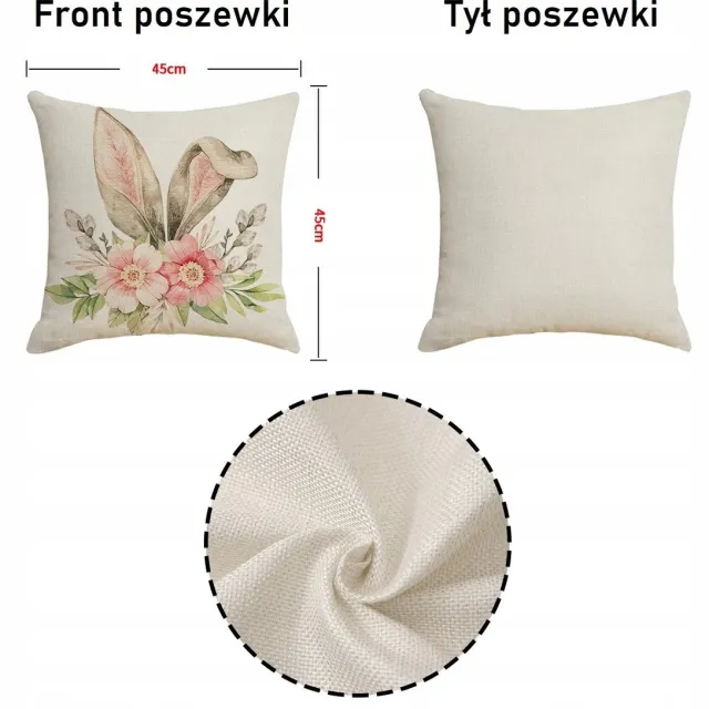 eCarla Decoratieve Kussenhoes 45x45cm Lente/Pasen - POD 227 Multicolor