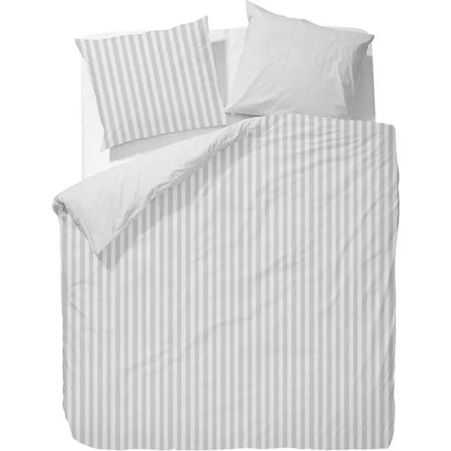 Marc O'Polo Classic Stripe Dekbedovertrek - Silver grijs