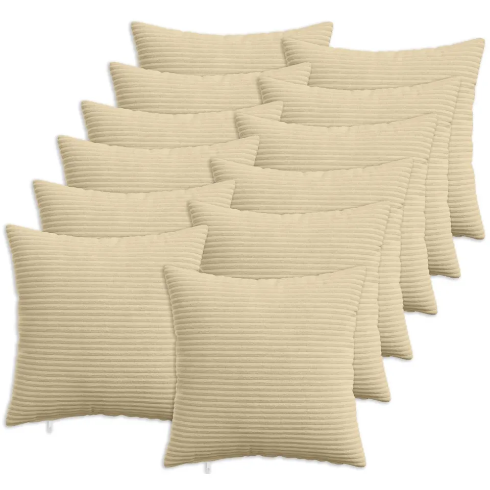 vidaXL Kussensloop 12 st HEERLEN Grijs groen 50 x 50 cm corduroy, foto 3