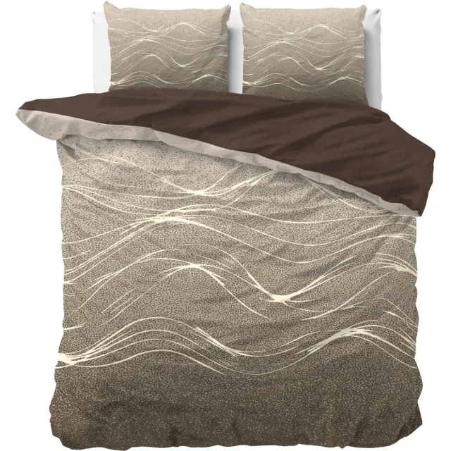 Sleeptime Ravna Dekbedovertrekset - Lits-jumeaux - 240X200/220 + 2 x kussenslopen 60x70 - Taupe