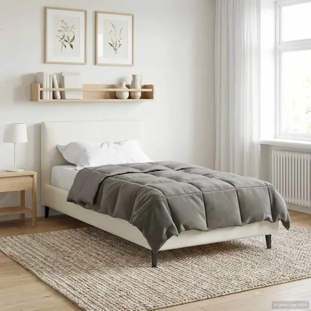vidaXL Winter Dekbed 135 x 200 cm Winter Microfiber (100% polyester) Lichtgrijs