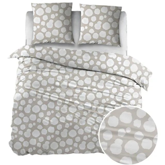 Percalino Dekbedovertrek - Beige Bollen Perkalkatoen - B 240 x L 220 cm - Vochtabsorberend - 000068-B 240 x L 220 cm