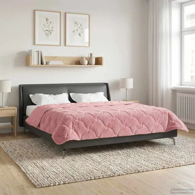 vidaXL Zomer Dekbed 200 x 200 cm Zomer Roze Ademend
