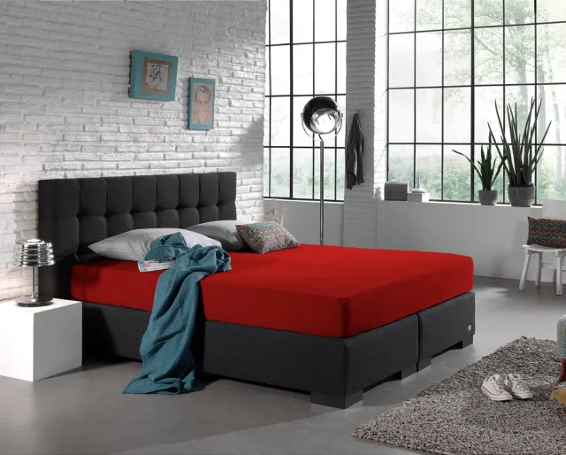 Sleeptime Home Care - Dubbel Jersey - Hoeslaken - 140x200/220 - Rood