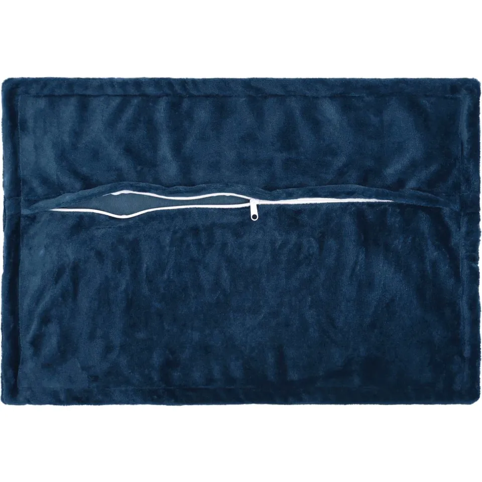 vidaXL Kussensloop 2 st HOUTEN Marineblauw 50 x 80 cm Flanel, foto 4