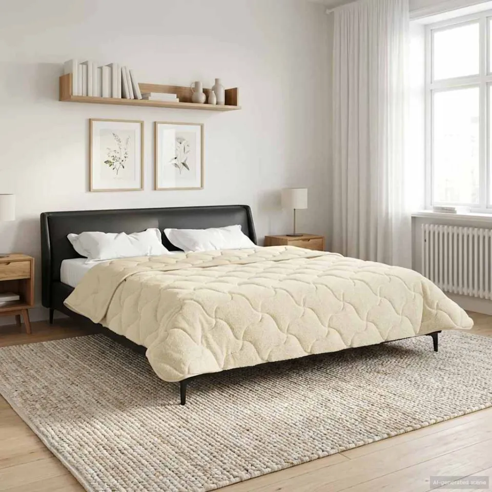 vidaXL Winter Dekbed 220 x 240 cm Winter Crème Ademend, foto 4