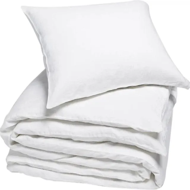 Yumeko dekbedovertrek gewassen linnen wit 140x220 + 1/60x70 - Biologisch & ecologisch Pure White