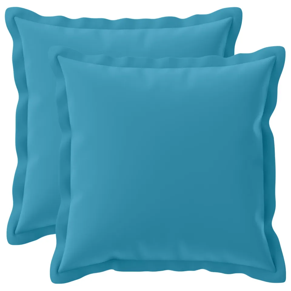 vidaXL Kussensloop 2 st HOUTEN Lichtblauw 50 x 50 cm Polyester blauw, foto 3