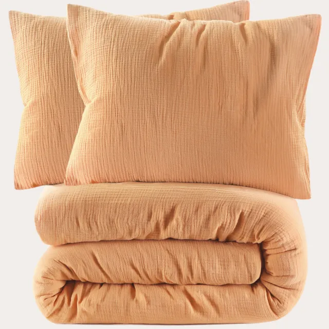 NOUS Living mousseline dekbedovertrek 2 persoons oranje (200x220 cm)