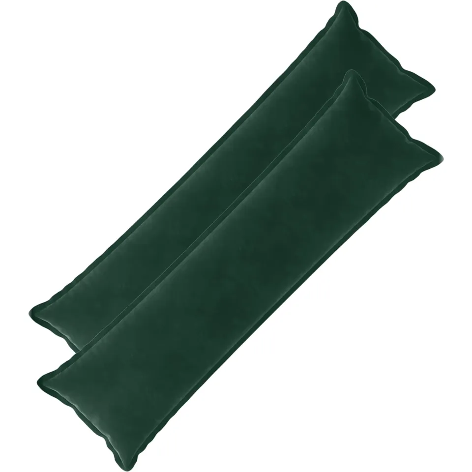 vidaXL Kussensloop 2 st HOUTEN Donkergroen 40 x 145 cm Fluweel groen, foto 3
