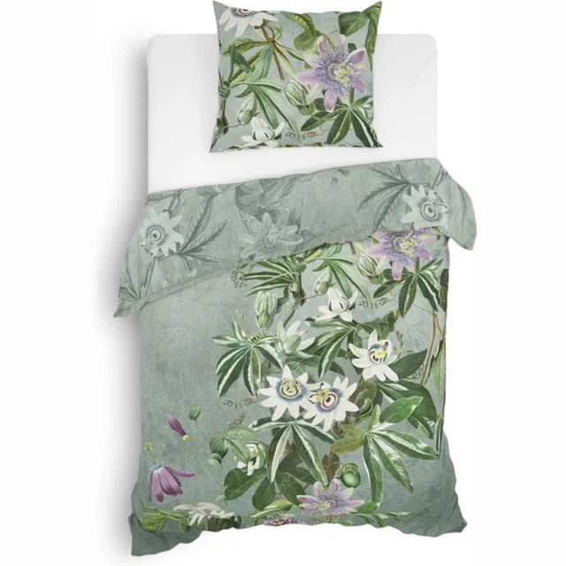 Heckettlane Heckett & Lane Bertil Dekbedovertrek - Twill - Eenpersoons - 140x200/220 cm - Laurel Green