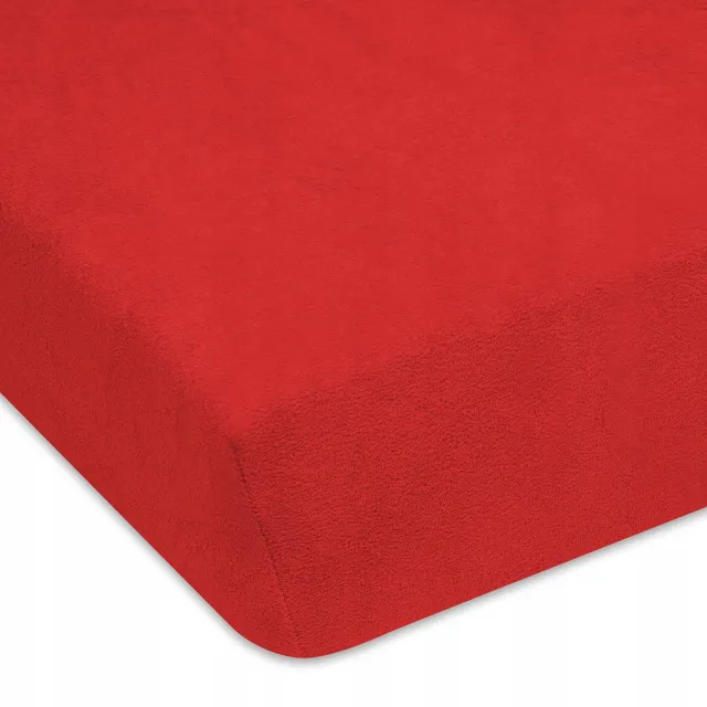 Designpremium Rood Terry Hoeslaken met Elastiek - 70x160 cm