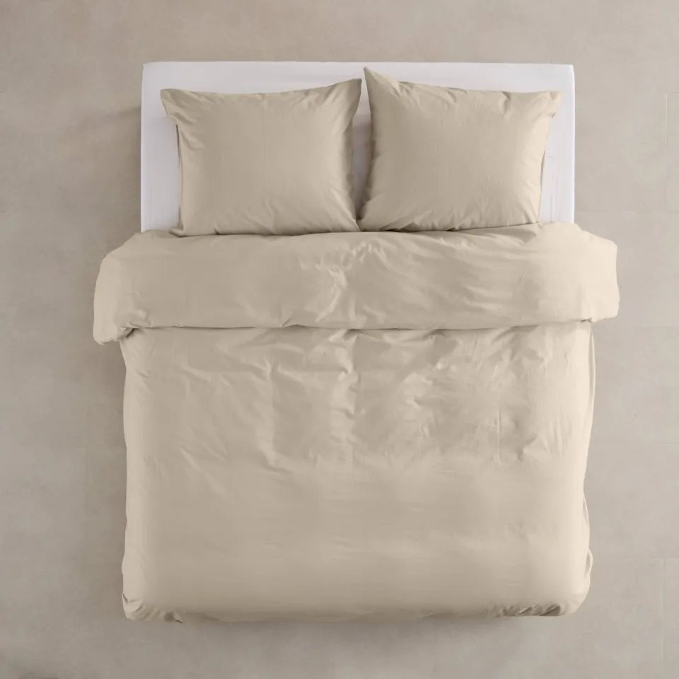 NOUS Living basis dekbedovertrek 2-persoons - beige (200x220 cm)
