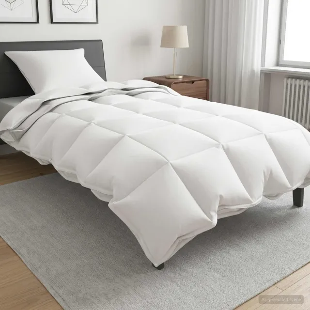 vidaXL Dekbedset 2 st 137 x 200 cm Alle seizoenen 150 + 250 gsm dekbed wit