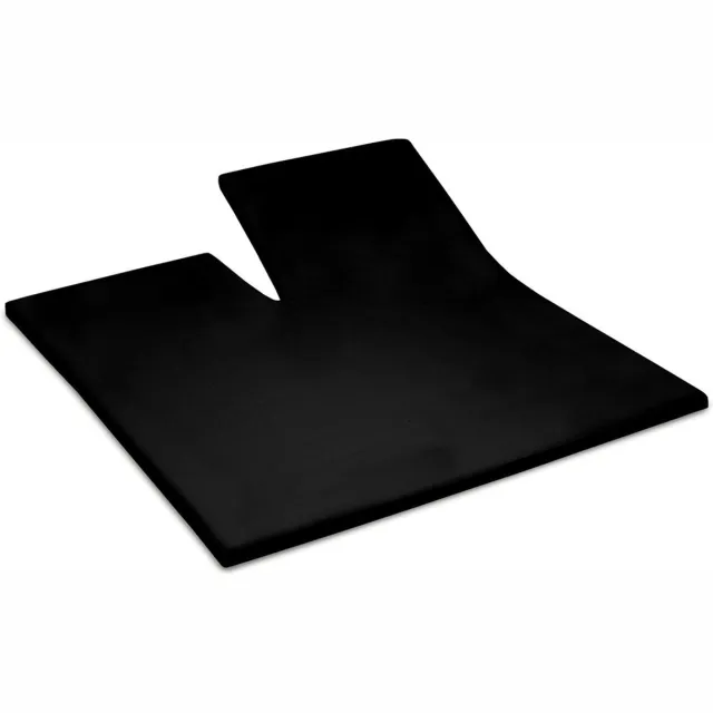 YOON hoeslaken katoensatijn enkele split zwart - 180x200 cm - GOTS gecertificeerd 100% katoensatijn