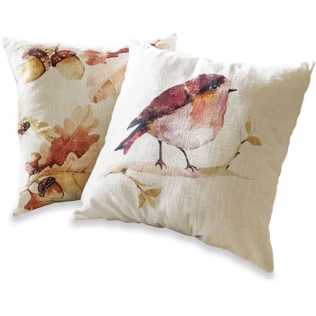 Loberon Kussenhoes set van 2 Lovece wit/bruin