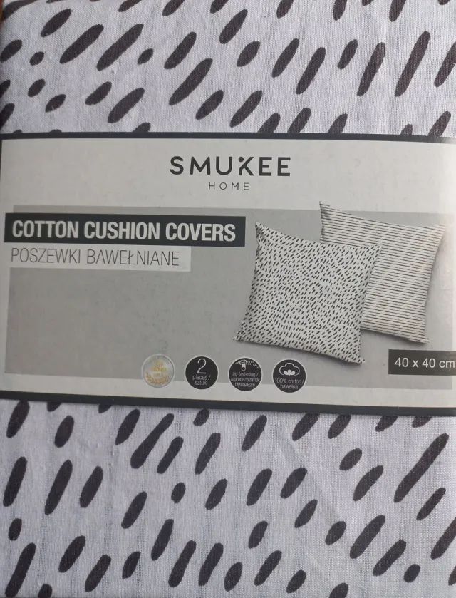 Carbotex Smukee Katoenen Kussensloop 40x40cm - Set van 2 Wit en grijs
