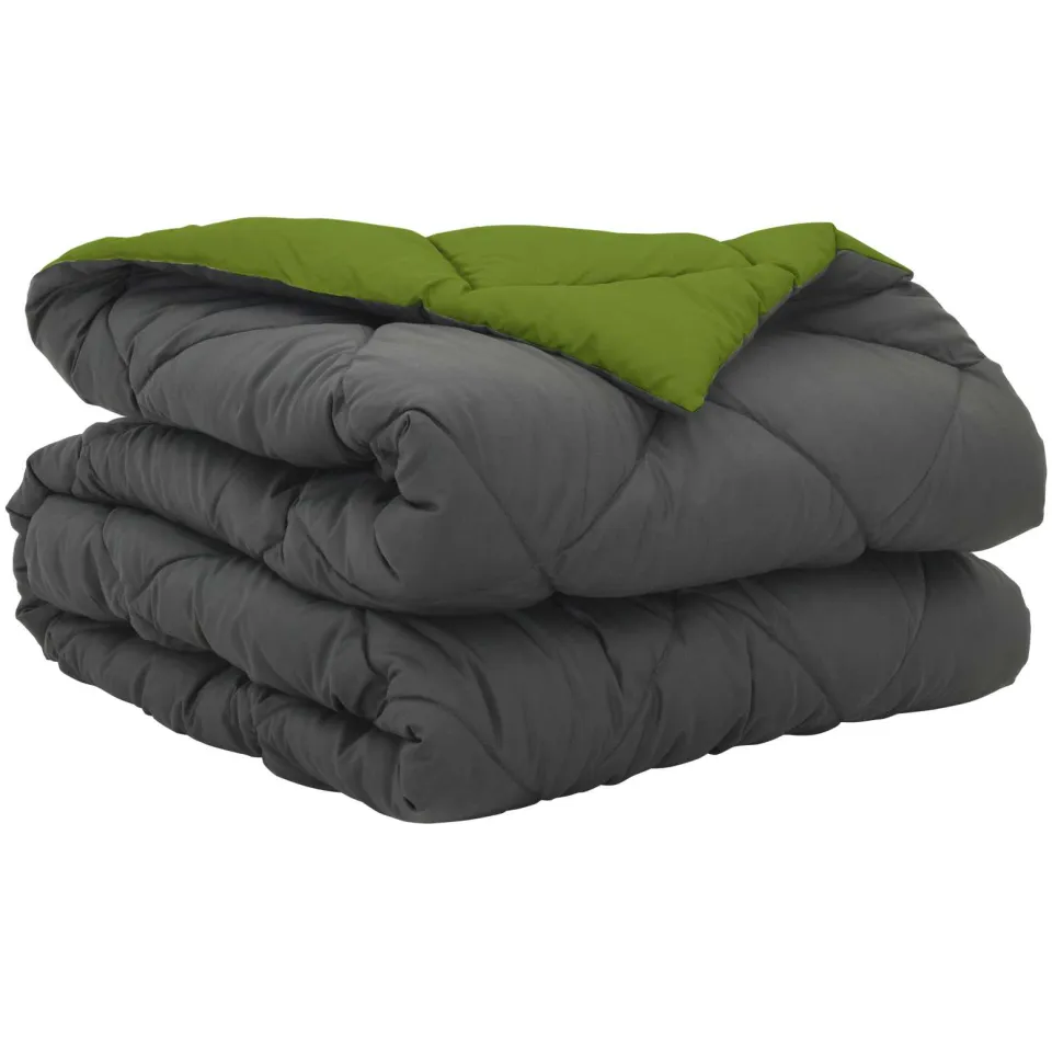 vidaXL Zomer Dekbed 220 x 135 cm 200 gsm Microvezel Groen en Antraciet