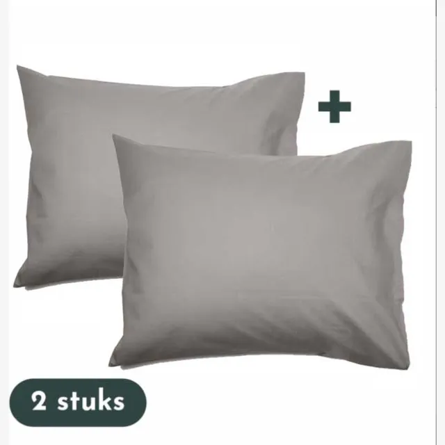 Zavelo Kussenslopen - Hotelkwaliteit - Set van 2 Stuks - Licht Grijs - 60x70cm - 100% Katoen - Hotelsluiting