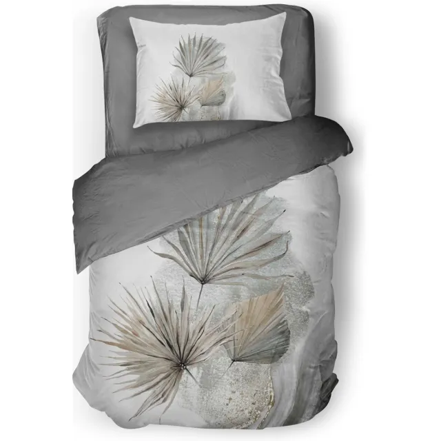 Eleganzzz Dekbedovertrek Nature's Embrace - White - Dekbedovertrek 140x200/220cm - Micropercal - Eenpersoons - Dekbedovertrekken - Botanisch Dekbedovertrek