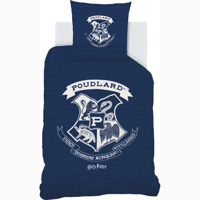 Harry Potter Dekbedovertrek Preppy - Eenpersoons - 140 x 200 cm - Katoen Blauw