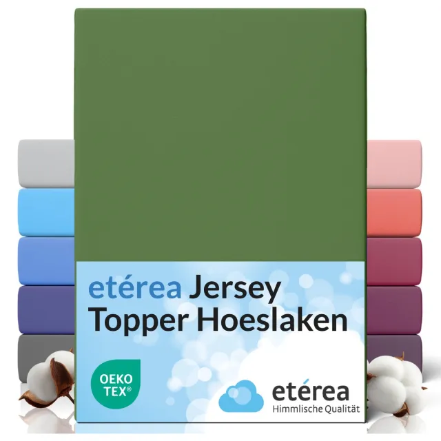 etérea Himmlische Qualität etérea Topper Jersey Hoeslaken 140x200 - 160x200 cm Oekotex Made in Green - 100% katoen - Cactus