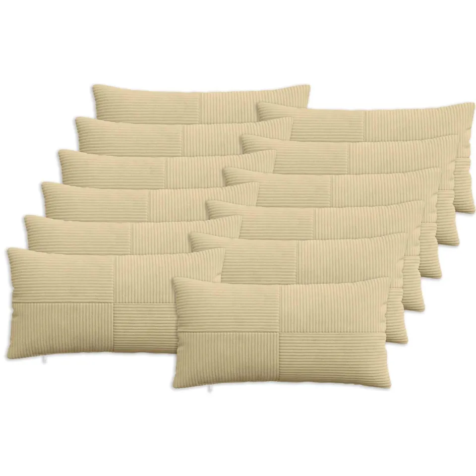 vidaXL Kussensloop 12 st ALMELO Grijs groen 40 x 80 cm corduroy, foto 3
