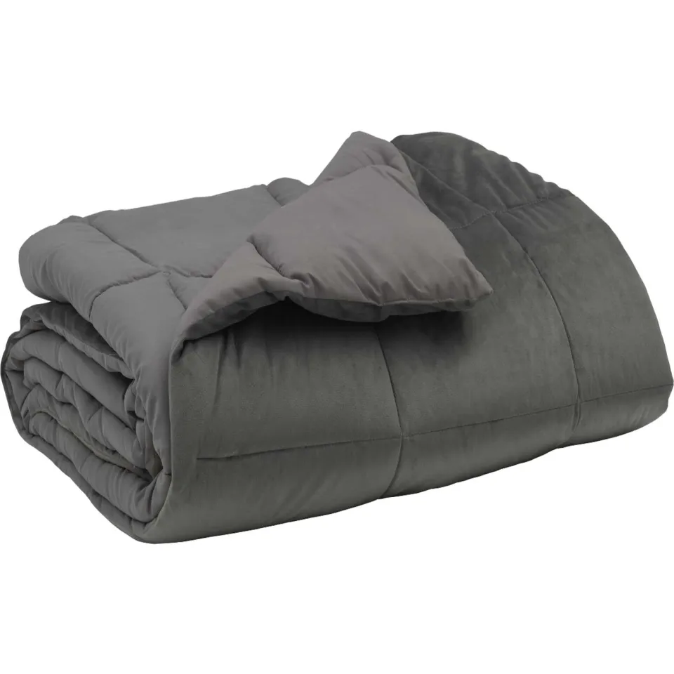vidaXL Winter Dekbed 155 x 200 cm Winter Microfiber (100% polyester) lichtgrijs, foto 3