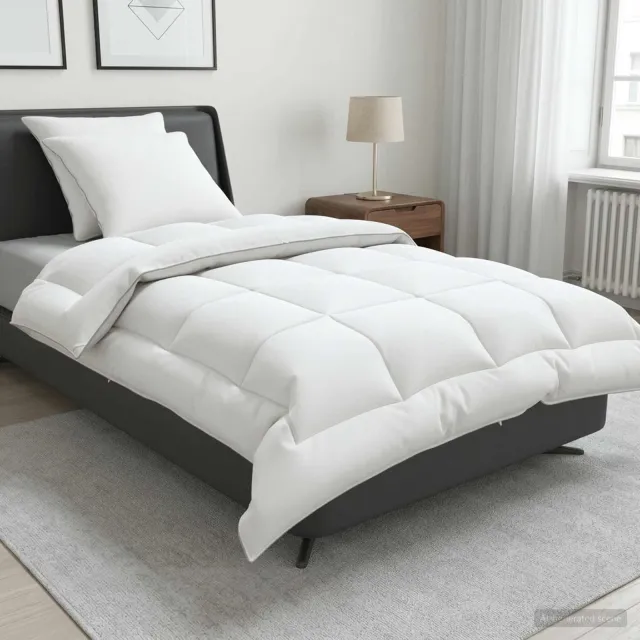vidaXL Dekbed en Kussen Set 3 st 135 x 220 cm 4 seizoenen 300 GSM Wol Wit