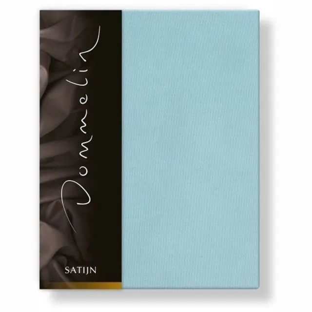 Dommelin Hoeslaken Uni Satijn 300TC 591 Pastelblauw 90x210/30