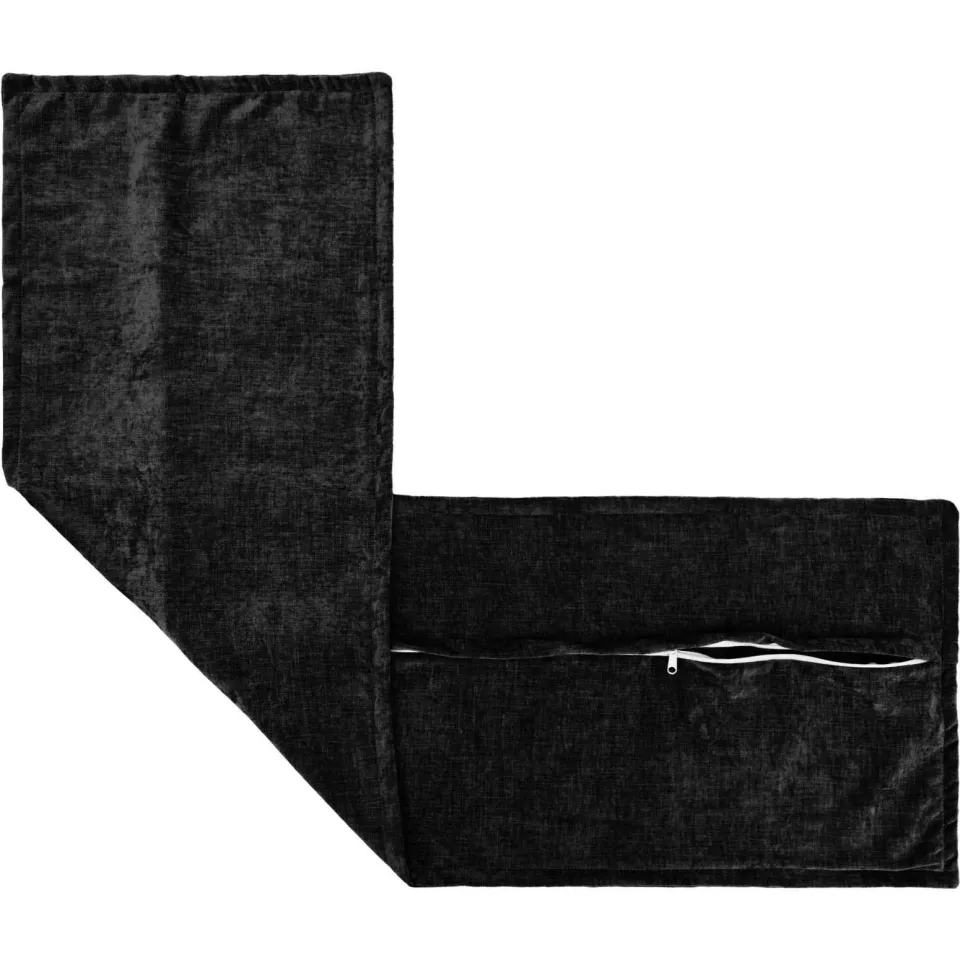 vidaXL Kussensloop 2 st HOUTEN Antraciet 40 x 145 cm Chenille Stof, foto 4