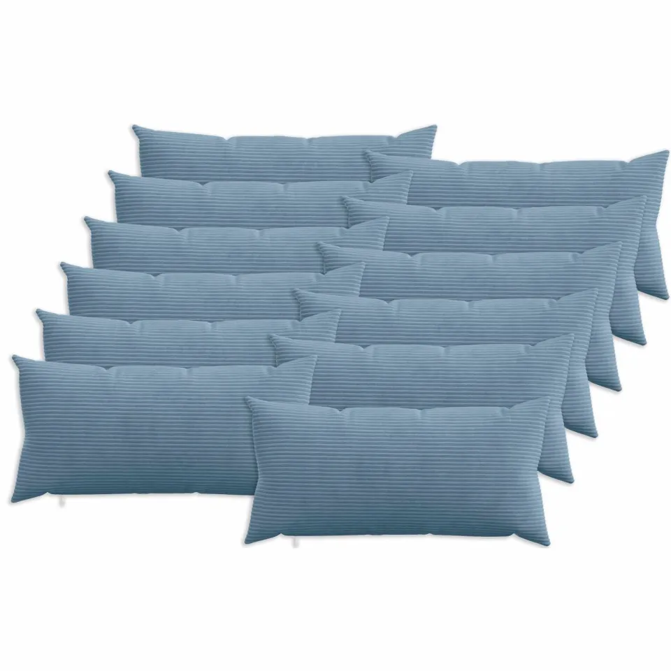vidaXL Kussensloop 12 st HEERLEN Blauw 40 x 80 cm corduroy, foto 3