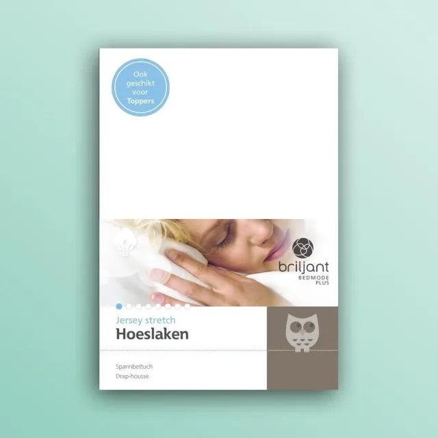 Briljant home Jersey hoeslaken - Lits-jumeaux -200x200 cm - 180x210/220 cm - ook geschikt voor topper - Wit