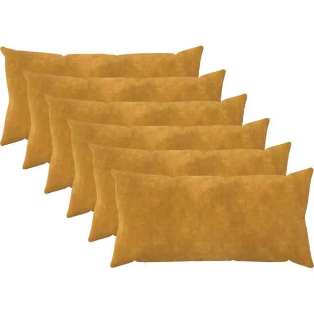 vidaXL Kussensloop 6 st HEERLEN Geel 40 x 70 cm Microfiber Fleece, foto 2