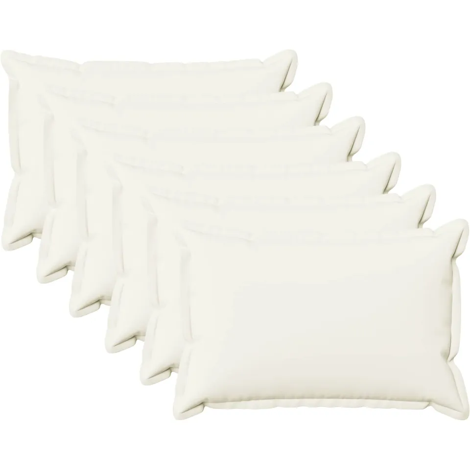 vidaXL Kussensloop 6 st HOUTEN Wit 30 x 50 cm Faux Linnen
